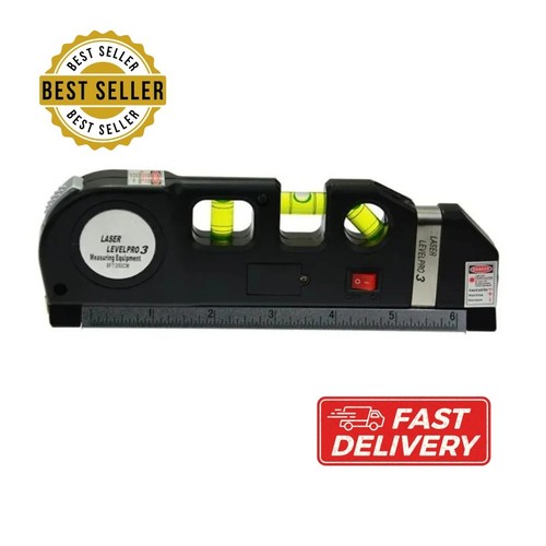 Spirit level with laser - with,
