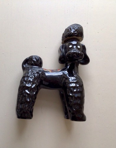 Vintage black poodle cherry - black,