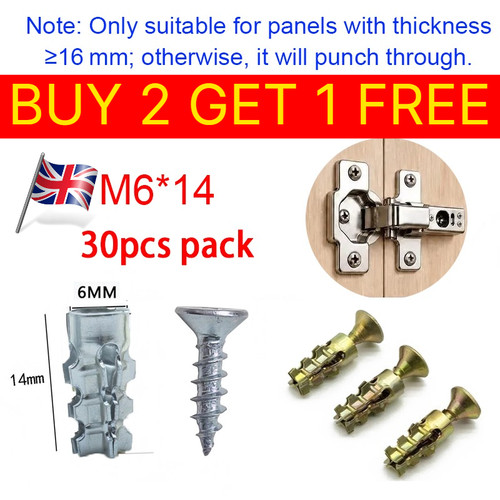 100x 6x14mm door - 6x14mm, hinge