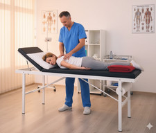 Medical Room Bed First Aid Padded Couch Easy Clean Tilting Head Rest Treatment