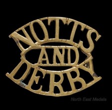 Notts and Derby Regiment Sherwood Foresters Shoulder Title Badge
