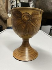 Vintage Alvingham Pottery Brown Floral Goblet Planter
