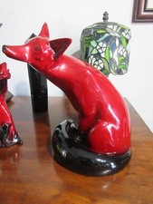 Vintage Royal Doulton Flambe Large Fox, No Damage or Cracks.