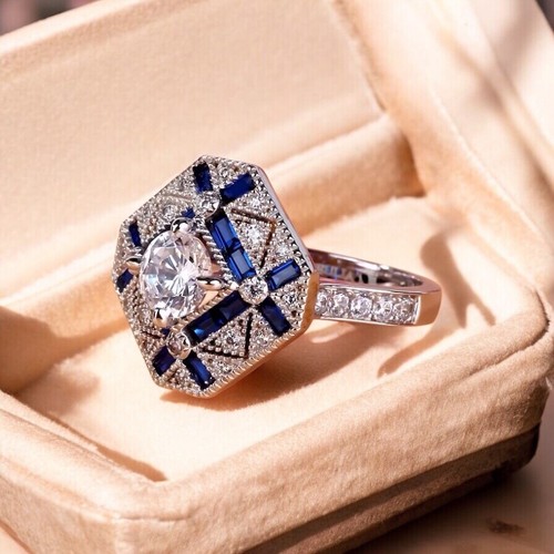 Art deco vintage ring - deco, silver