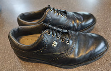 Mens Footjoy FJ Hydrolite 2.0 Golf Shoes UK 7.5 W Black Leather Used 50046K VGC