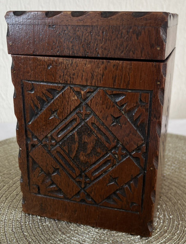 Tallent woodcraft box carved - woodcraft,