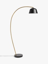 John Lewis Metal Arched Floor Lamp - Black/Brass [Marked/Dented/Scratched] B+