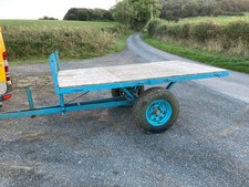 Strong Flatbed Farm Tipping Bale Trailer 4Tractor Hay Straw Machinery Transport