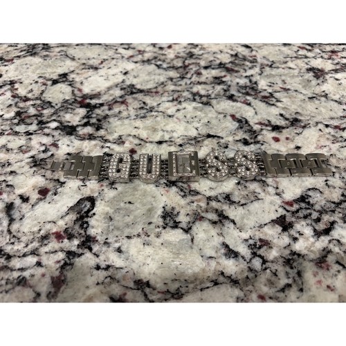 Guess silver tone crystal - guess, logo