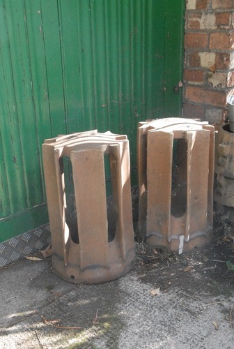 Vintage crown chimney pots - pots, x