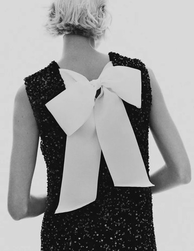 Black sequin bow - h, m