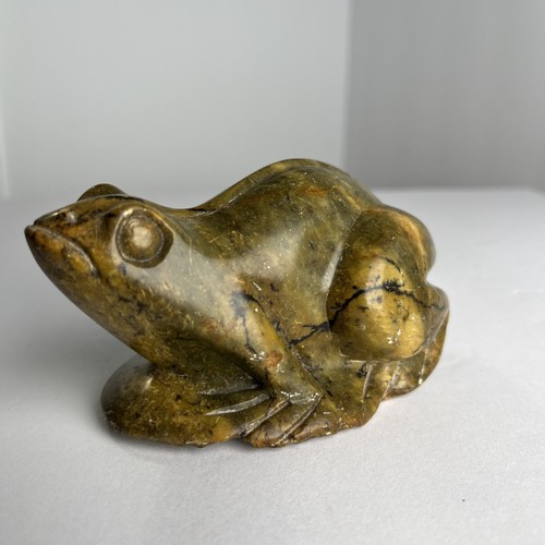 Vtg green stone - vtg, frog