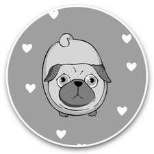 2 x Vinyl Stickers 7.5cm (bw)