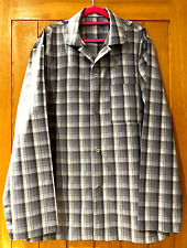 George Men's Pyjamas Blue Check Long Sleeve 2 Part Set - Size Large