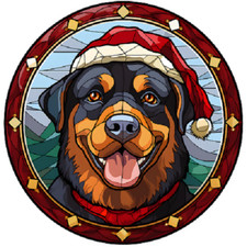 Dog  Christmas Bauble Stained