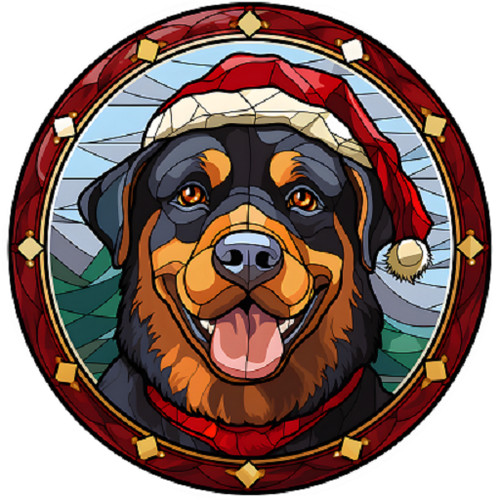 Dog christmas bauble - christmas, stained