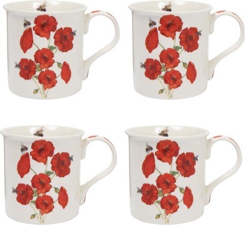 Poppy mugs fine china 300ml - poppy,