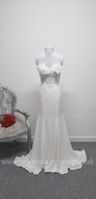 Charlotte Bridal ivory crepe wedding dress UK 10