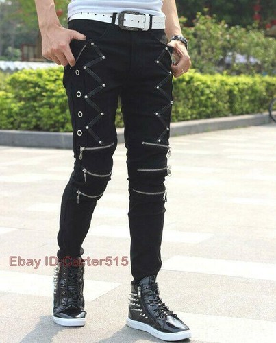 Gothic mens punk trousers - gothic,