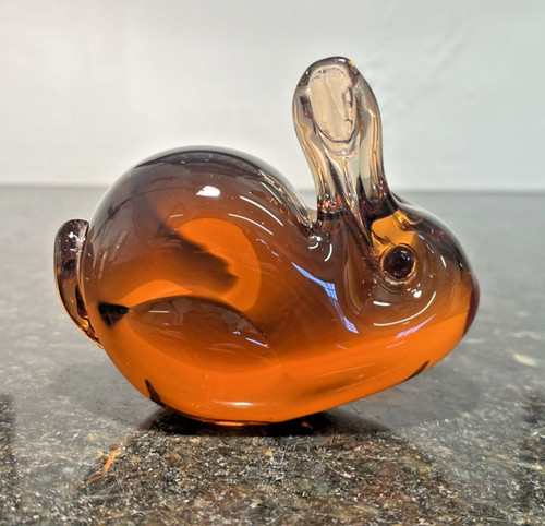 Amber art glass - glass, hand