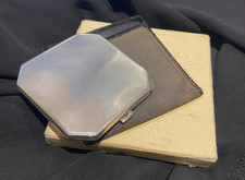 VINTAGE SOLID SILVER SQUARE POWDER COMPACT MADE BY TURNER & SIMPSON IN 1960