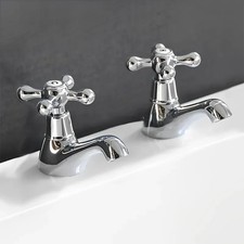Traditional Chrome Bath Filler Pillar Taps -TAP001CP