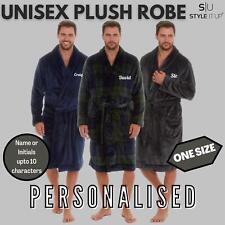 Personalised Unisex Mens Womens Dressing Gown Shawl Bath Robe Snuggle Fleece
