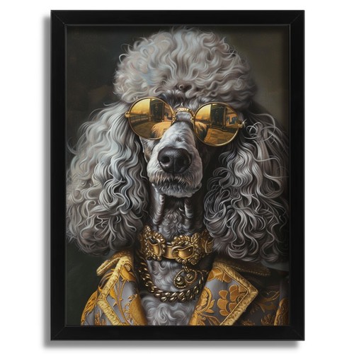 Chic poodle jacket portrait - poodle, in