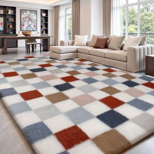 Fluffy rug large shaggy rugs - rug,