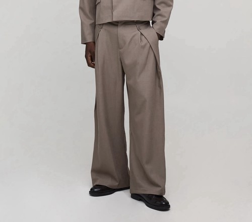 Boohooman tailored pleat - pleat, front
