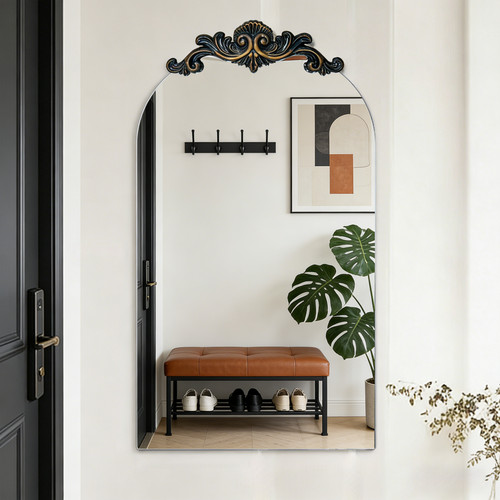 Vintage arched silver mirror - vintage,