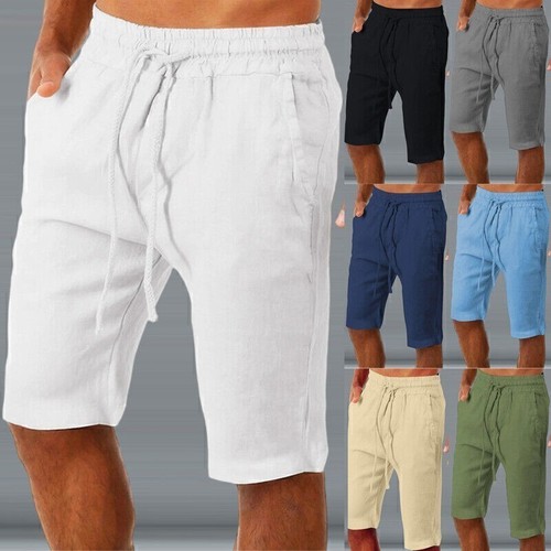 Cotton linen mens elasticated - cotton,