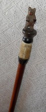 Antique Walking Stick / Cane - Hand-Carved Standing Bear Top Taxidermy Faux Hoof