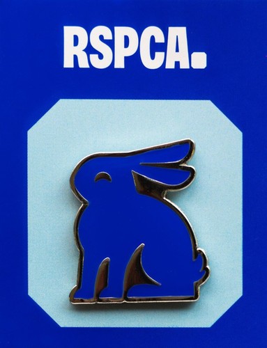 Rspca rabbit metal pin badge - rspca,