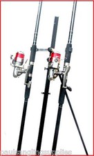 2 x 12 ft Shakespeare  Rods & Omni   Reels & Tripod Beachcaster Sea Fishing 