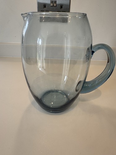 Vintage blenko blue pitcher - blenko,