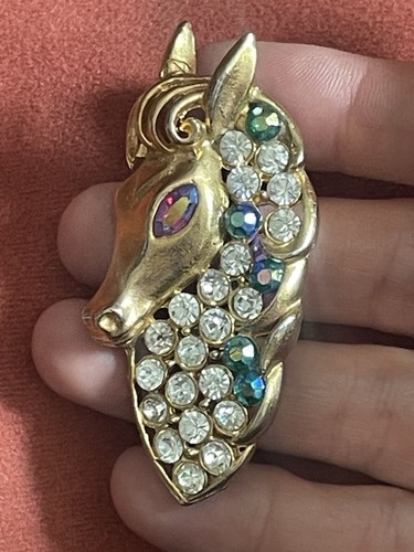 Vintage horse brooch head - vintage,