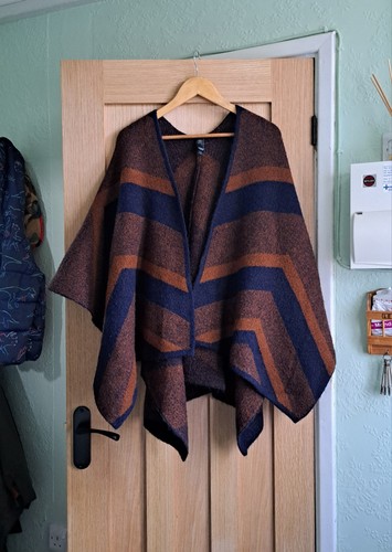 Ladies striped poncho cape - m&s,