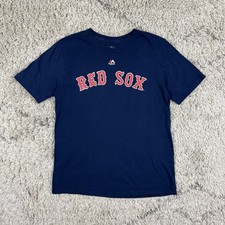 Majestic MLB Boston Red Sox graphic summer t-shirt blue tee Youth XL