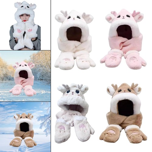 Cute ear hat scarf - scarf, gloves