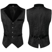 Brocade Tailored Formal Waistcoat Mens Gothic Steampunk Victorian Cosplay