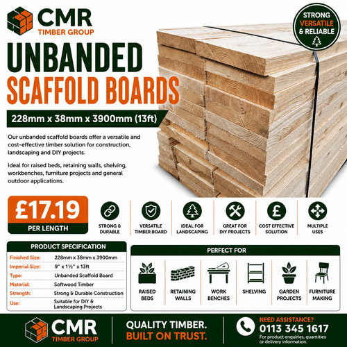 Unbanded scaffolding boards - scaffolding,