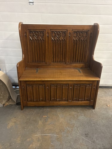 Vintage wooden monks bench - vintage, /