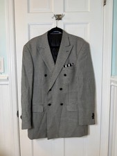 Paul Fredrick Houndstooth Double Breasted Men's Sports Coat