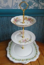 3 tier china cake stand