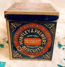 Antique 1930S Huntley and Palmer Miniature Biscuit Tin 1.5 Inch x 1.5 Inch VGC