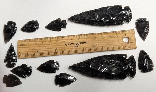 Dozen obsidian stone - obsidian,