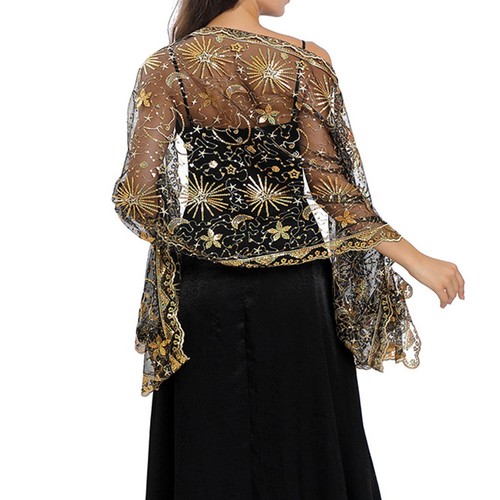 Stunning glittery beaded shawl - glittery,