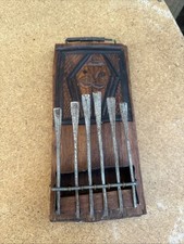 Vintage African Hand Carved Wooden Kalimba Metal Tribal Primitive Thumb Piano