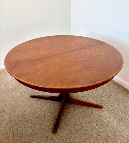 Mid century teak round - mid-century,